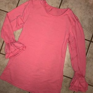 ❤️SOLD❤️ Coral Ruffle Sleeve Layering Top